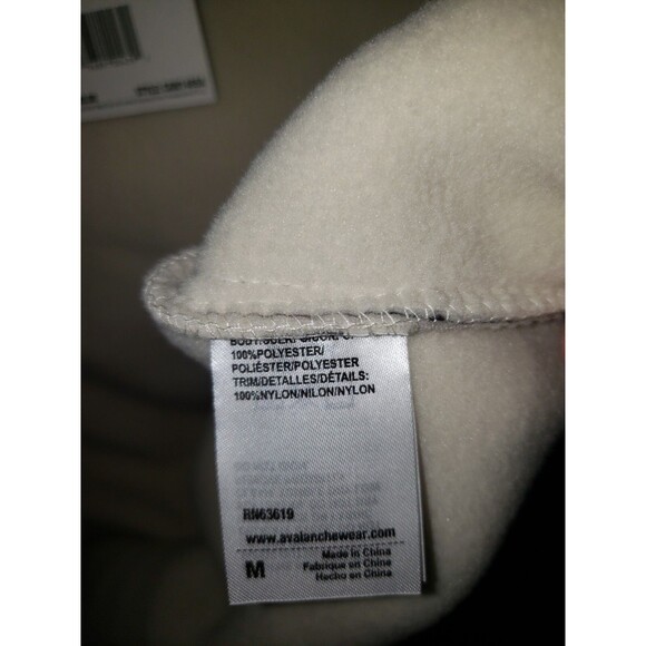 Avalanche Fleece Jacket Unisex M Cream Charcoal Gray MSRP $138 NWT - Picture 14 of 14